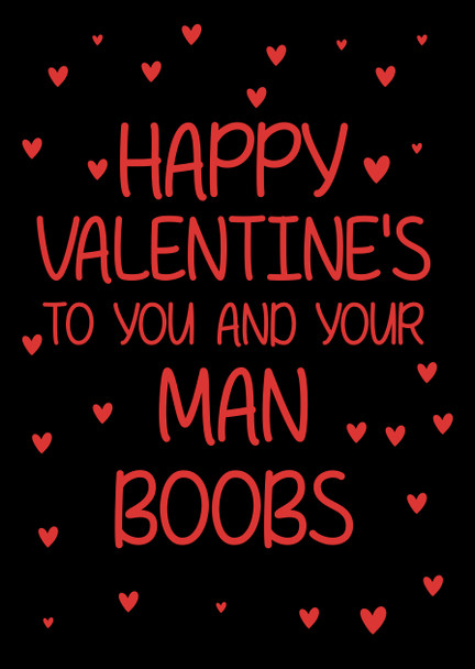 Naughty 136b Happy Valentine's To You And Your Man Boobs Birthday Card