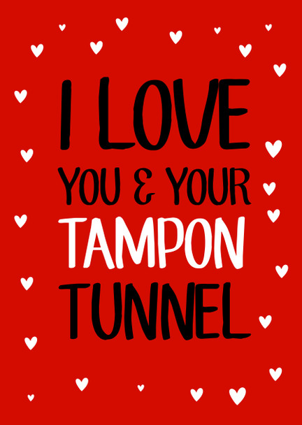 Naughty 153a I Love You & Your Tampon Tunnel Birthday Card