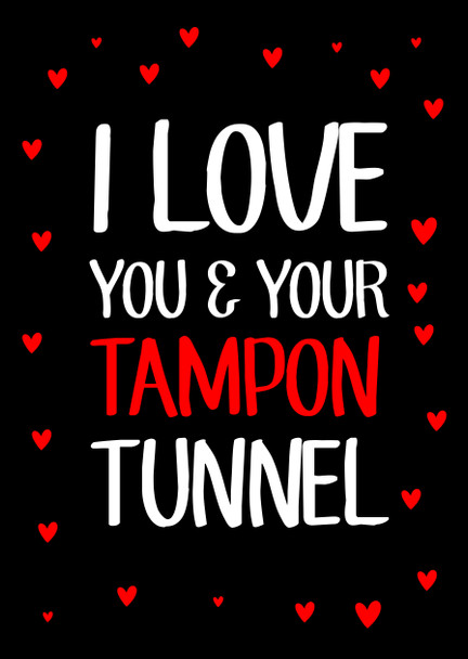 Naughty 153b I Love You & Your Tampon Tunnel Birthday Card