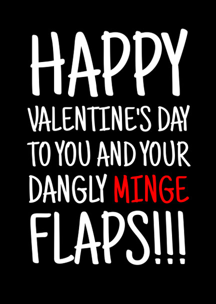 Naughty 451a Happy Valentine's Day To You And Your Dangly Minge Flaps!! Birthday Card