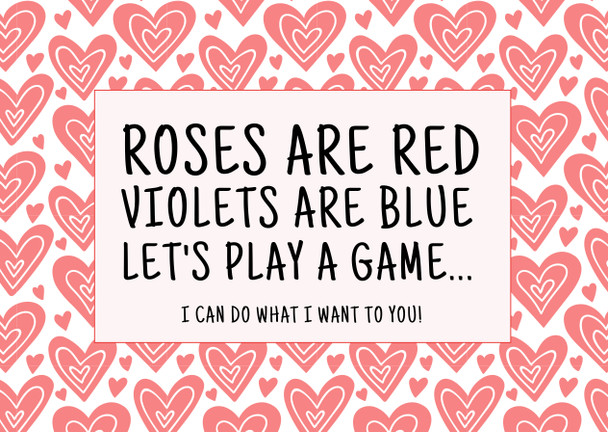 Naughty 494 Roses Are Red Violets Are Blue Let's Play A Game. I Can Do What I Want To You Birthday Card