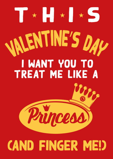 This Valentines Day I Want You To Treat Me Like A Princess And Finger Me Birthday Card