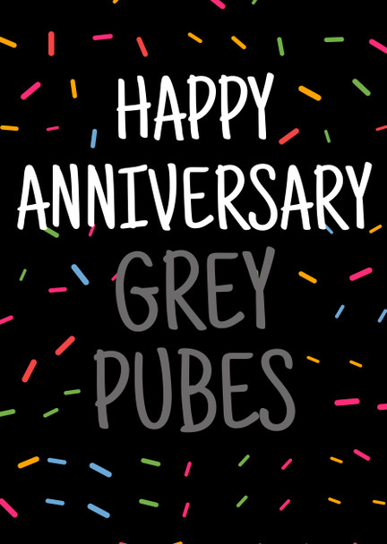 Naughty 444a Happy Anniversary Grey Pubes Birthday Card