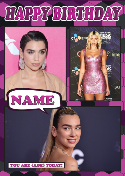 Dua Lipa Mc1182 Birthday Card