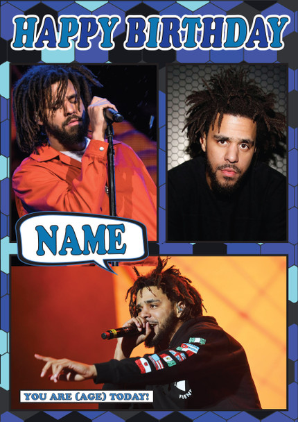 J. Cole Celebrity Fan Birthday Card