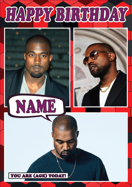 Kanye West Celebrity Fan Birthday Card