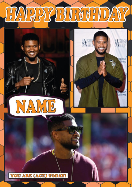 Usher Celebrity Fan Birthday Card