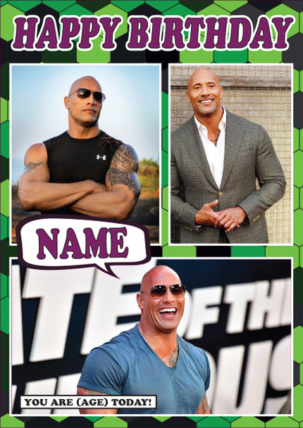 Dwayne Johnson Celebrity Fan Birthday Card