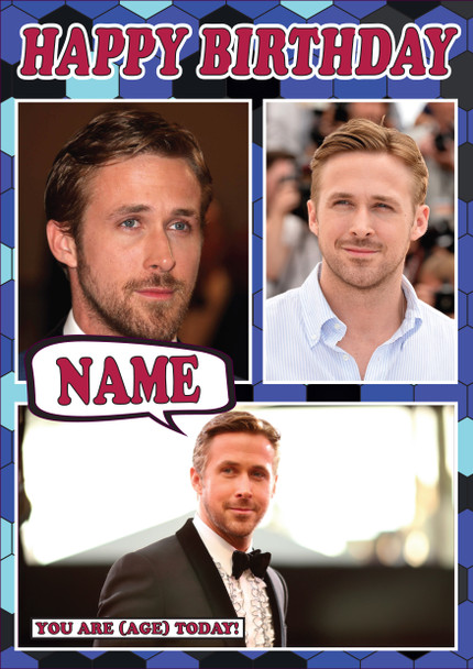 Ryan Gosling Celebrity Fan Birthday Card