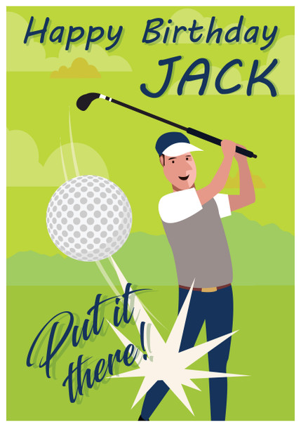 Putt It There Golfer Birthday Card