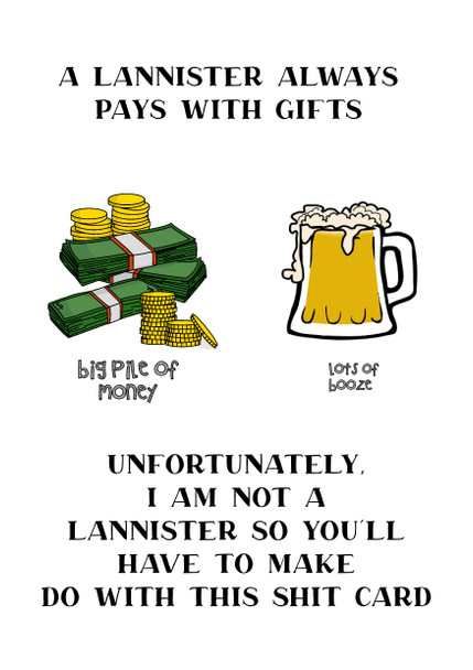 Game Of Thrones Novelty Card 23 Birthday Card