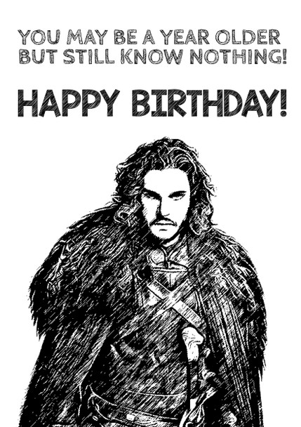 Game Of Thrones Novelty Card 34 Birthday Card