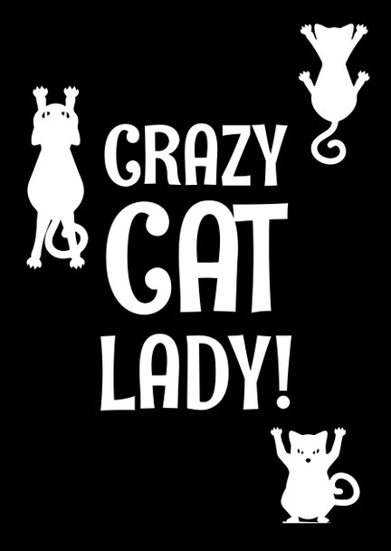Naughty 70 Crazy Cat Lady Birthday Card