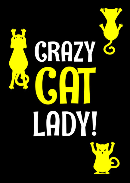 Naughty 70b Crazy Cat Lady Birthday Card
