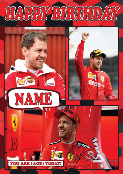 Sebastian Vettel Mc1022 Birthday Card