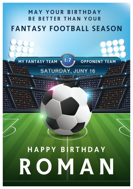 Fantasy Football Season Funny Birthday Card