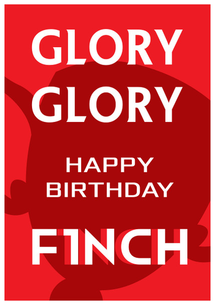 Glory Glory Red Birthday Card