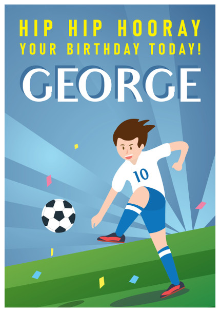 Hip Hip White Kit Football Birthday Birthday Card
