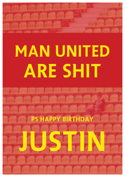 Manchester Red Are Shit Happy Birthday Birthday Card