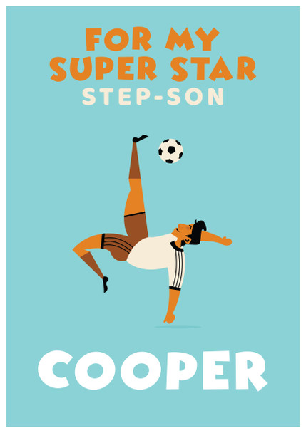 Super Star Step-Son Football Bicycle Kick Birthday Card