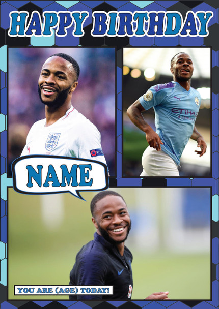 Raheem Sterling Mc1391 Football Birthday Card