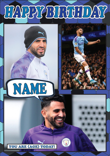 Riyad Mahrez Mc1418 Football Birthday Card