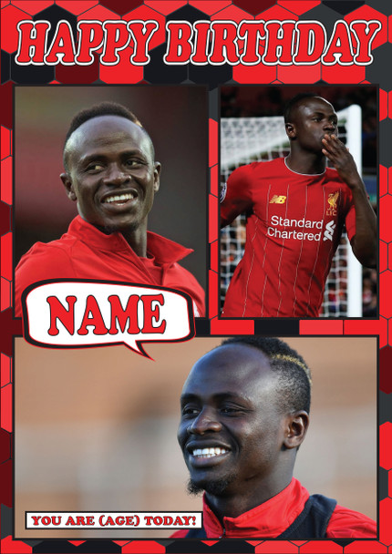 Sadio Mane  Mc1392 Football Birthday Card