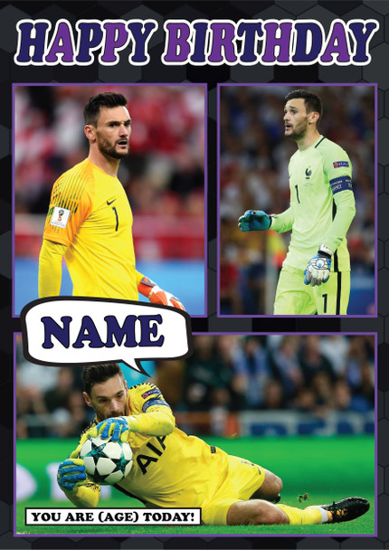 Hugo Lloris Celebrity Fan Football Birthday Card