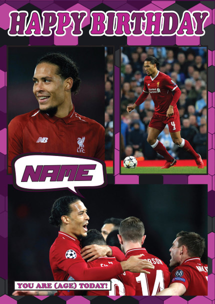 Van Dijk Celebrity Fan Football Birthday Card