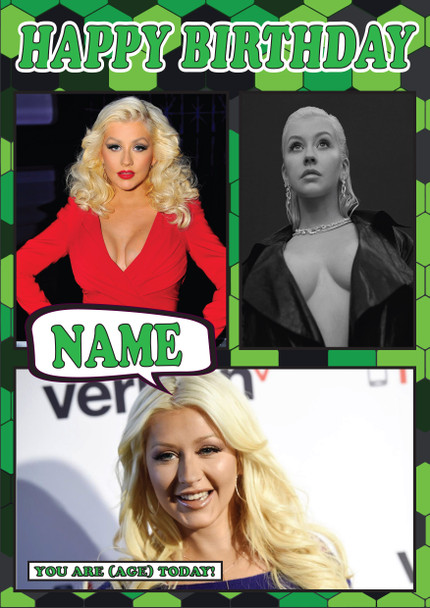 Christina Aguilera Celebrity Fan Birthday Card