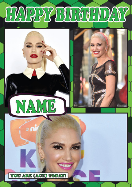 Gwen Stefani Celebrity Fan Birthday Card