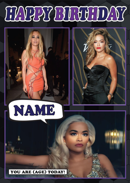 Rita Ora 2 Celebrity Fan Birthday Card