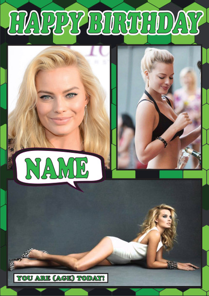 Margot Robbie 2 Celebrity Fan Birthday Card