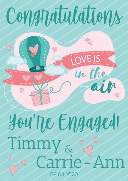 Congratulations Engagement Love Is In The Air Birthday Card