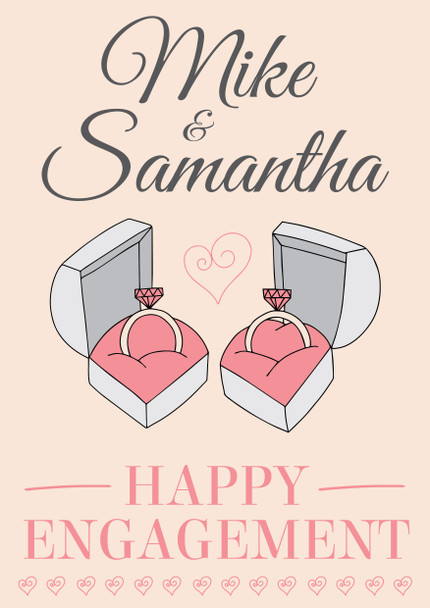 Engagement Two Rings Birthday Card