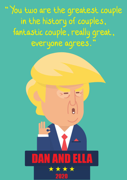 Trump Engagement Birthday Card