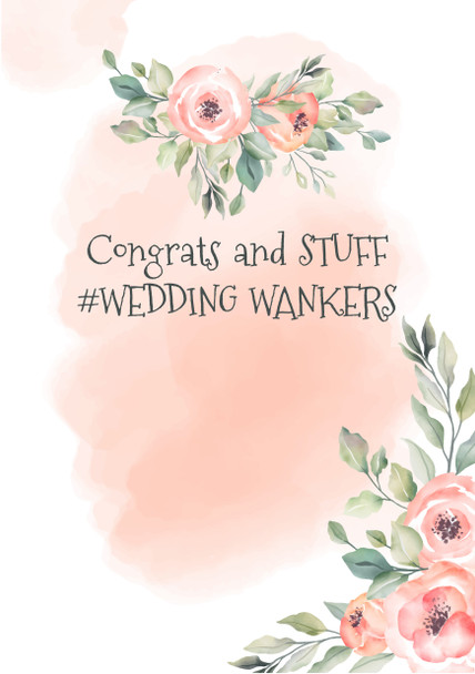 Congrats And Stuff Wedding Wanker Birthday Card