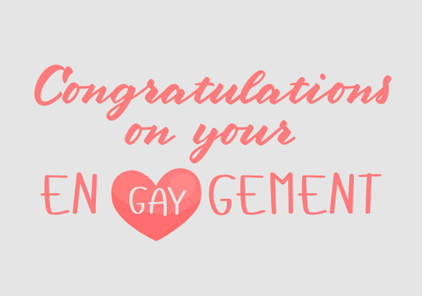 Congratulations On Your En Gay Gement Birthday Card