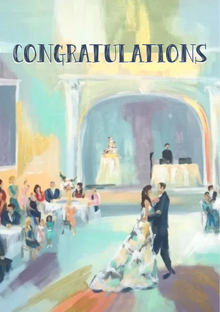Congratulations Wedding Watercolour Birthday Card