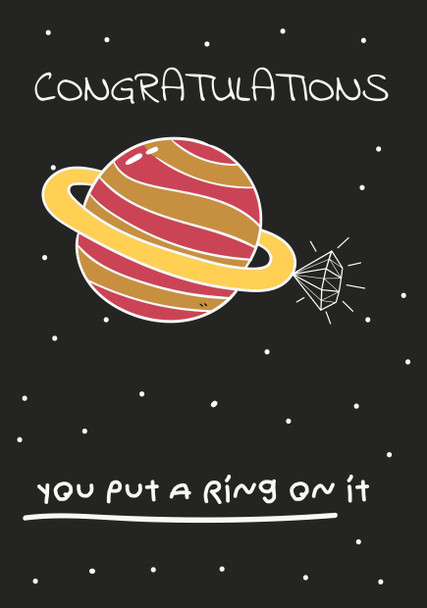 Congratulations You Put A Ring On It Saturn Birthday Card