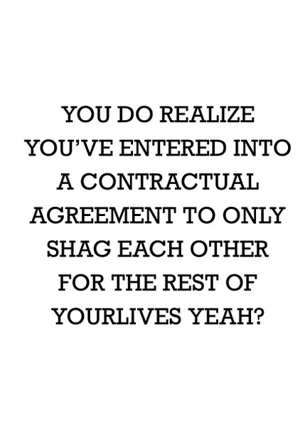 Contractual Agreement To Only Shag Each Other  Birthday Card
