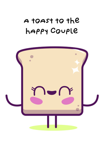 Cute Toast To The Happy Couple Birthday Card