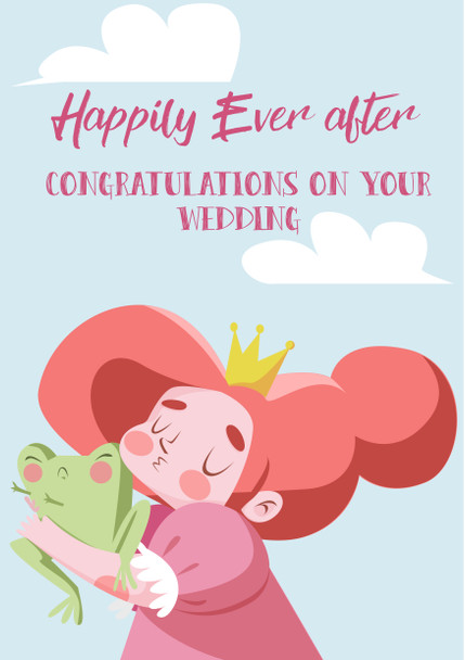 Happily Ever After Kissing Frog Birthday Card
