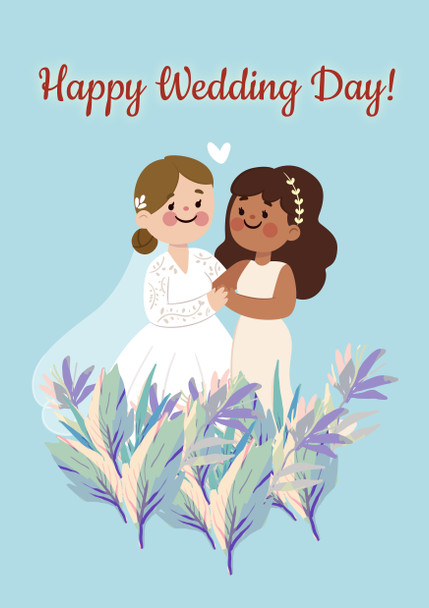 Happy Wedding Day Girls Birthday Card