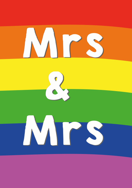 Mrs And Mrs Lgbt Rainbow Birthday Card