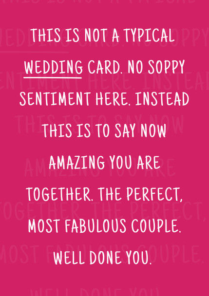 Not A Typical Wedding Card Birthday Card