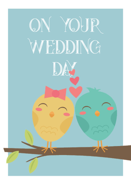 On Your Wedding Day Birds Birthday Card