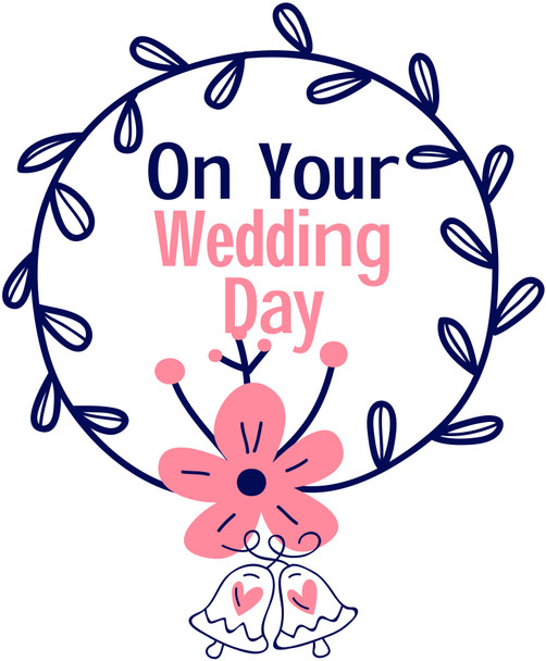 On Your Wedding Day Floral Circle Birthday Card