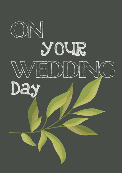On Your Wedding Day Green Leaves Birthday Card