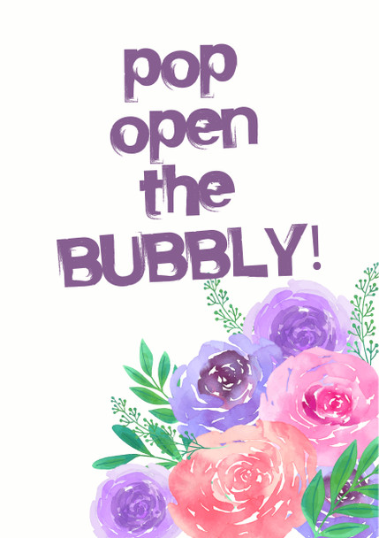 Pop Open The Bubbly Birthday Card